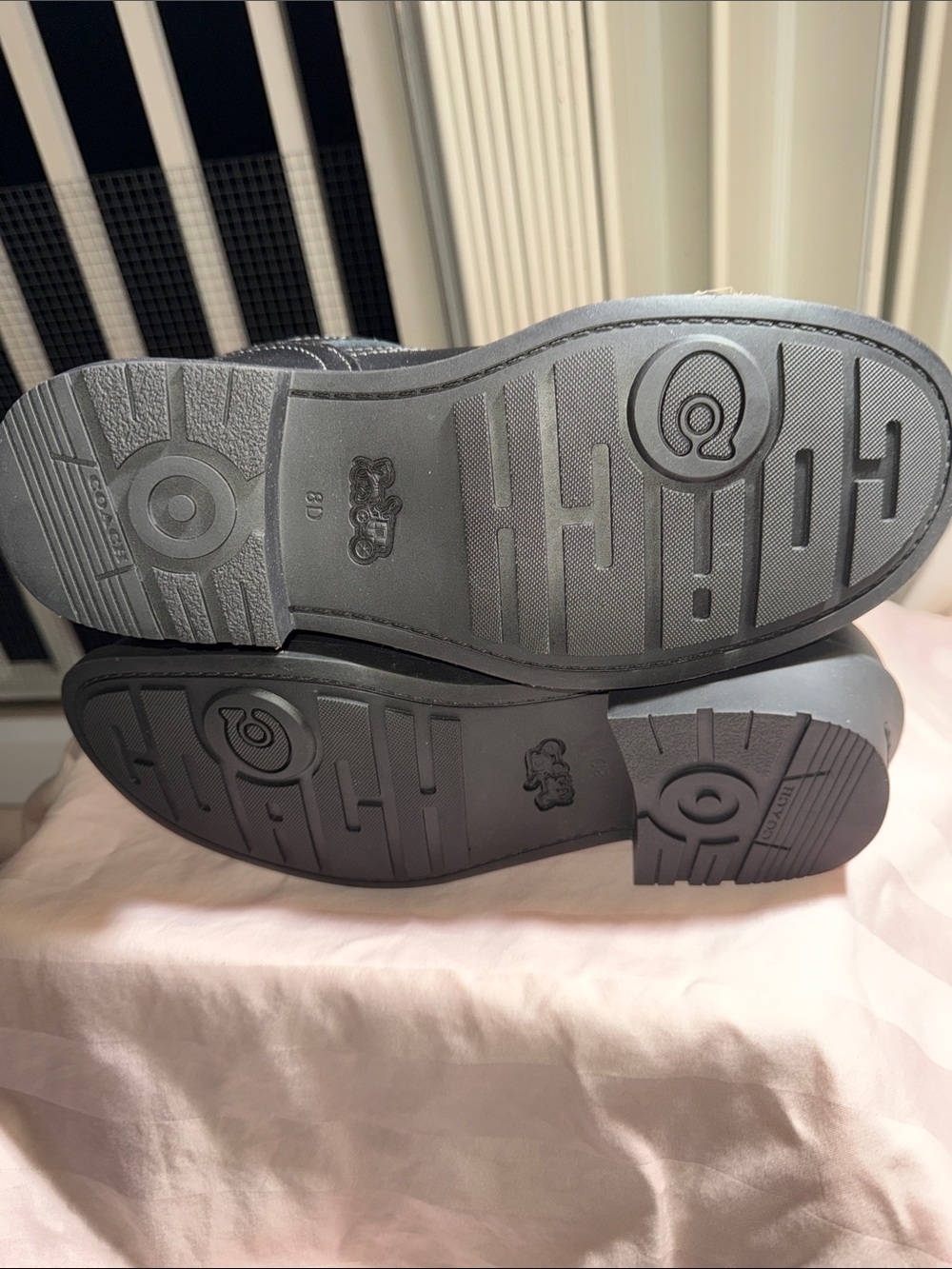 NWOT - Coach Women’s Dawn Black Leather Moto Pull On Biker Boots. - Picture 4 of 4